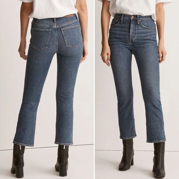 Madewell Cali Demi-Boot Jeans Kick Flare Crop Glenside Medium Wash Size 27 | 4 - Picture 14 of 14